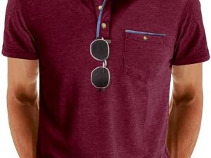 Men's Casual Collared Polo Shirts Cotton Short Sleeve Golf Shirts Fashion Basic Shirts with Pocket