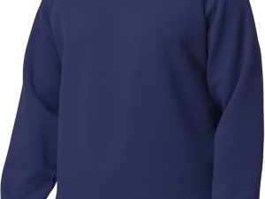 Men’s Crewneck Sweatshirt – Cotton Pullover, Solid Color Long Sleeve for Fall-Winter Comfort & Warmth