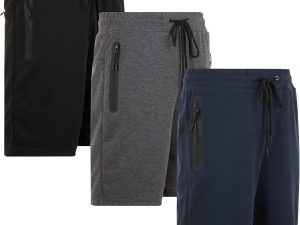 Mens 3 Pk Terry Cotton Casual Gym Shorts for Men Athletic Workout Training Sweat Shorts with Zipper Pocket