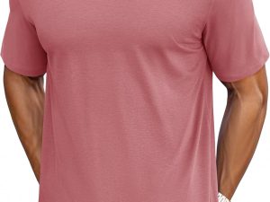 Mens T-Shirts Short Sleeve Cotton UPF 50+ Lightweight Moisture Wicking Casual Crew Neck Basic Tee Shirts