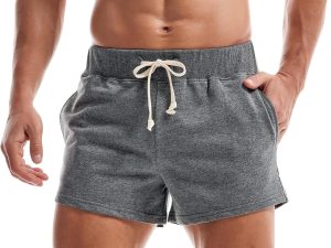 Mens Sweat Shorts Cotton 3 inch Training Workout Gym Shorts Casual Running Shorts with Pockets